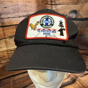 Burlington Northern Santa Fe Railway Hat Cap Black SnapBack Railroad Train Eagle